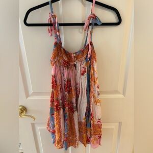 Free People Floral Mini Dress - Pink, Red, Blue